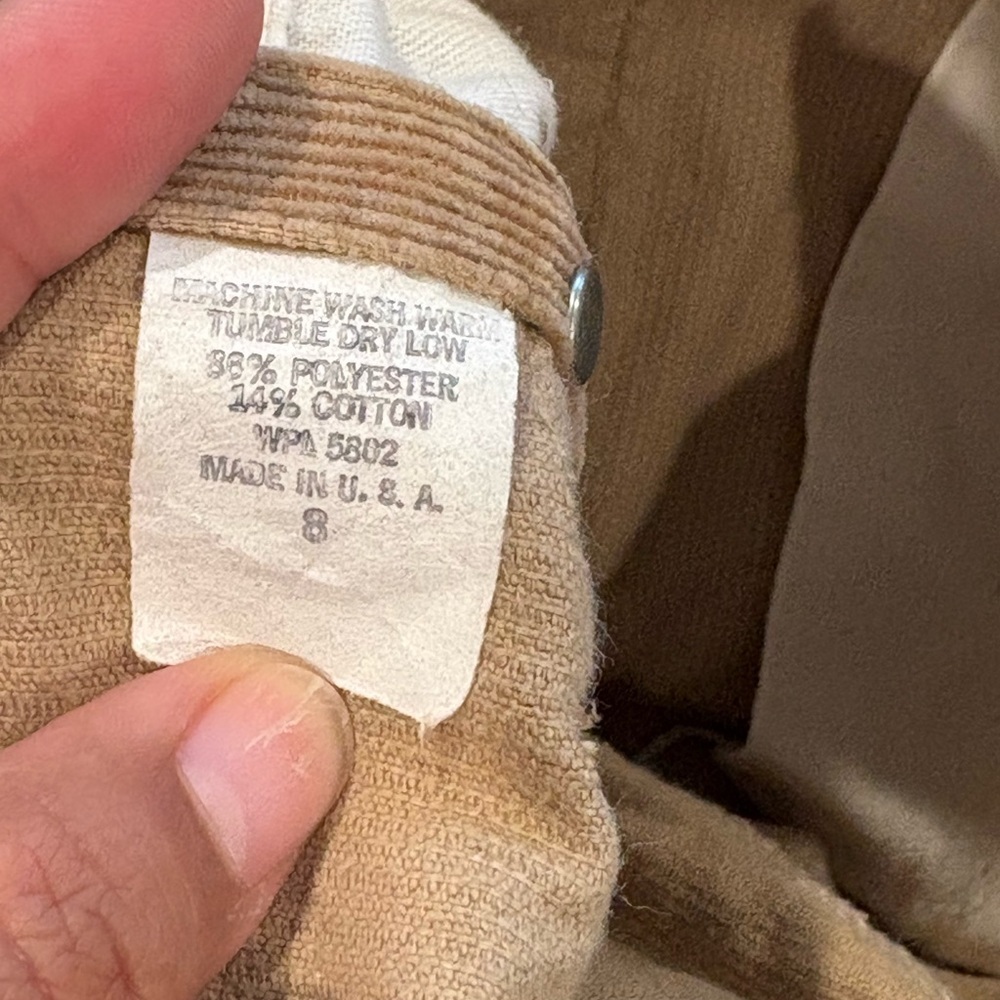 Vintage 1970’s/80’s Liberty Brown Corduroy Kids Overalls Size 8 Made in USA - Picture 9 of 11
